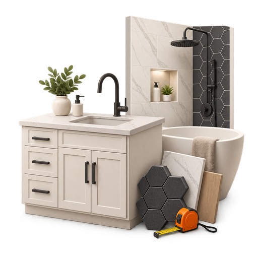 Kitchen and bath remodeling illustration