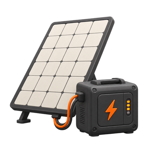 Solar and battery installation illustration