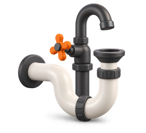 Plumbing and drain service illustration