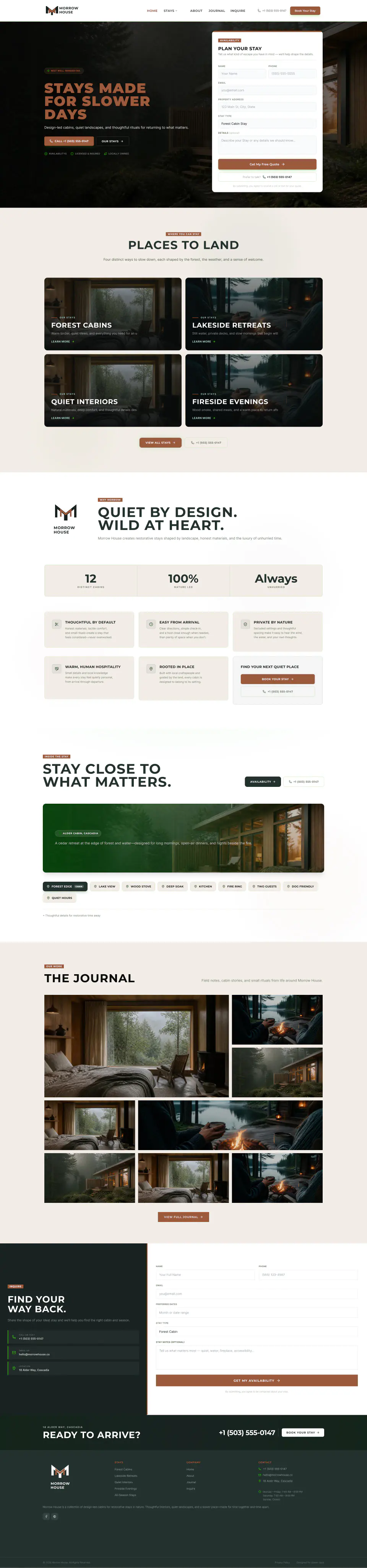 Morrow House custom home builder website concept